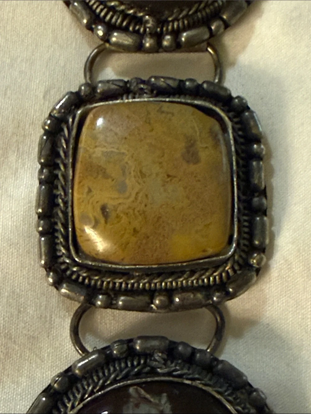 Multistone Boho Bracelet with Green, Brown and Yellow Gemstones